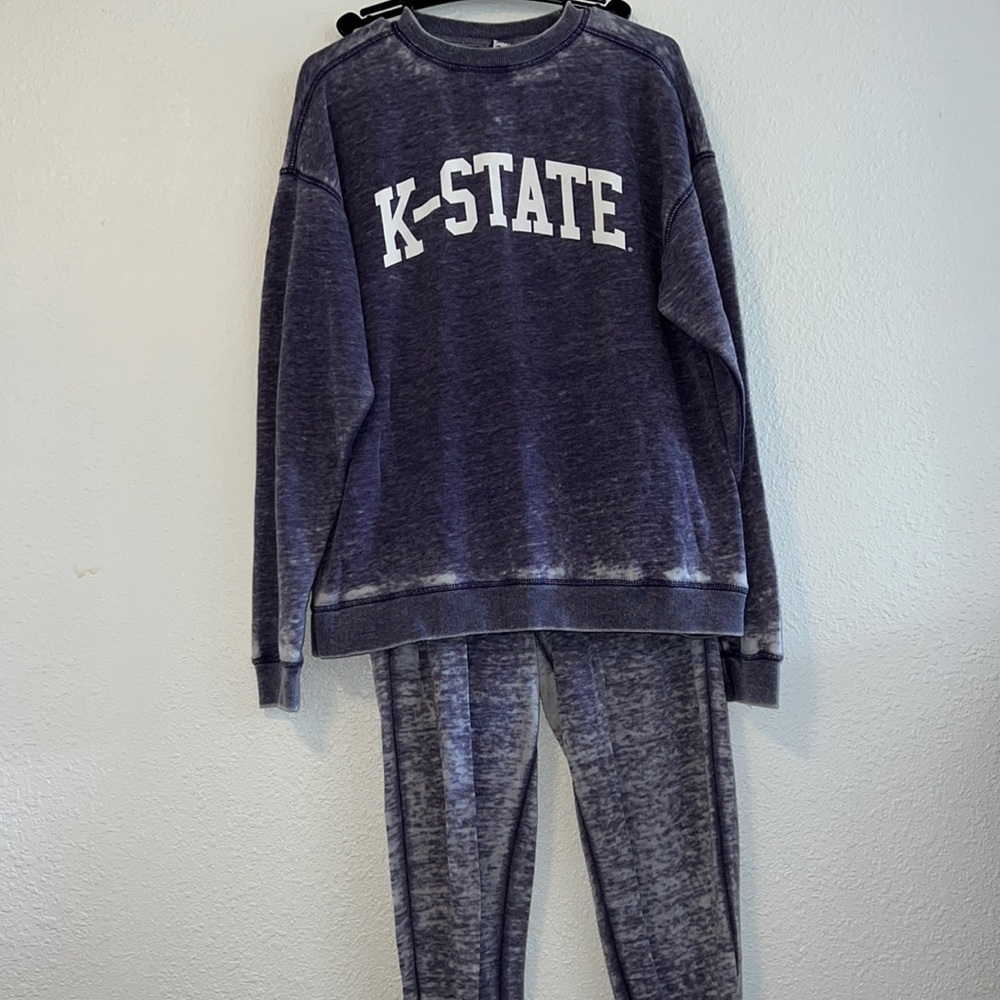 Kansas State University K-State Kstate Sweater and Jogger set size small